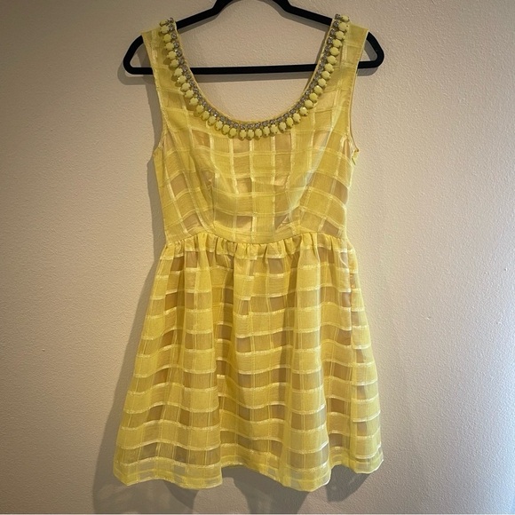 Lucy Paris Dresses & Skirts - Lucy Paris Yellow Gemstone Mini Dress Medium NWT